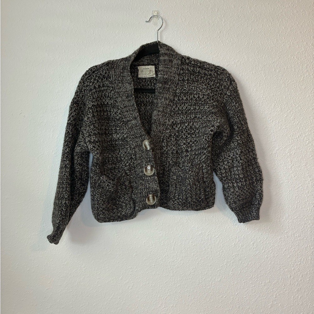 Urban Outfitters Dark Gray Chunky Button-Up Cardigan